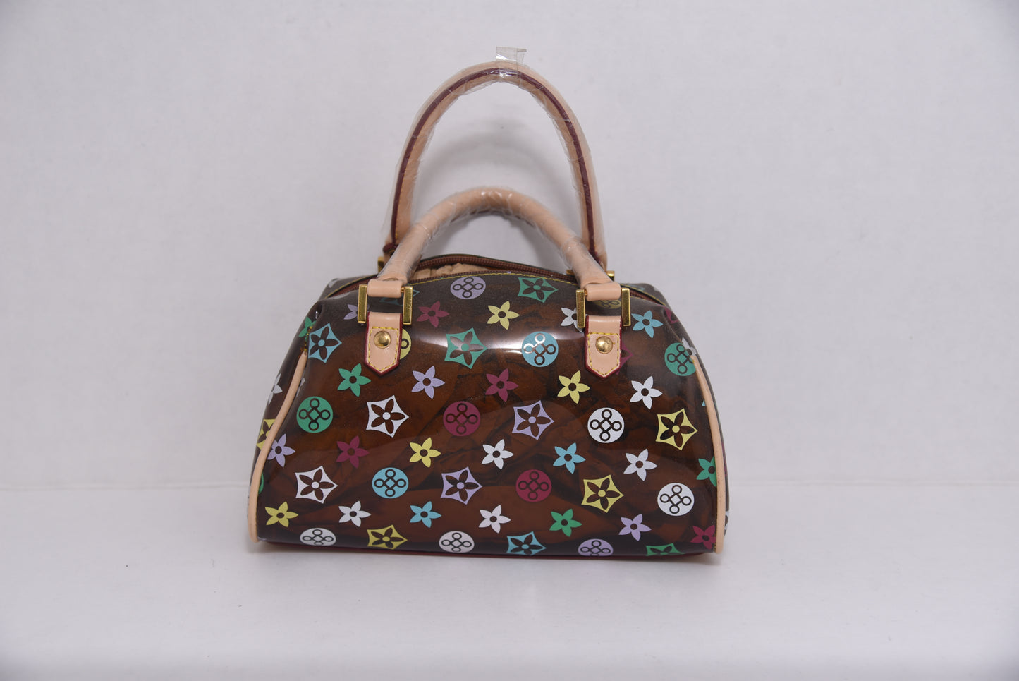Medium Brown Multicolored Hand Bag
