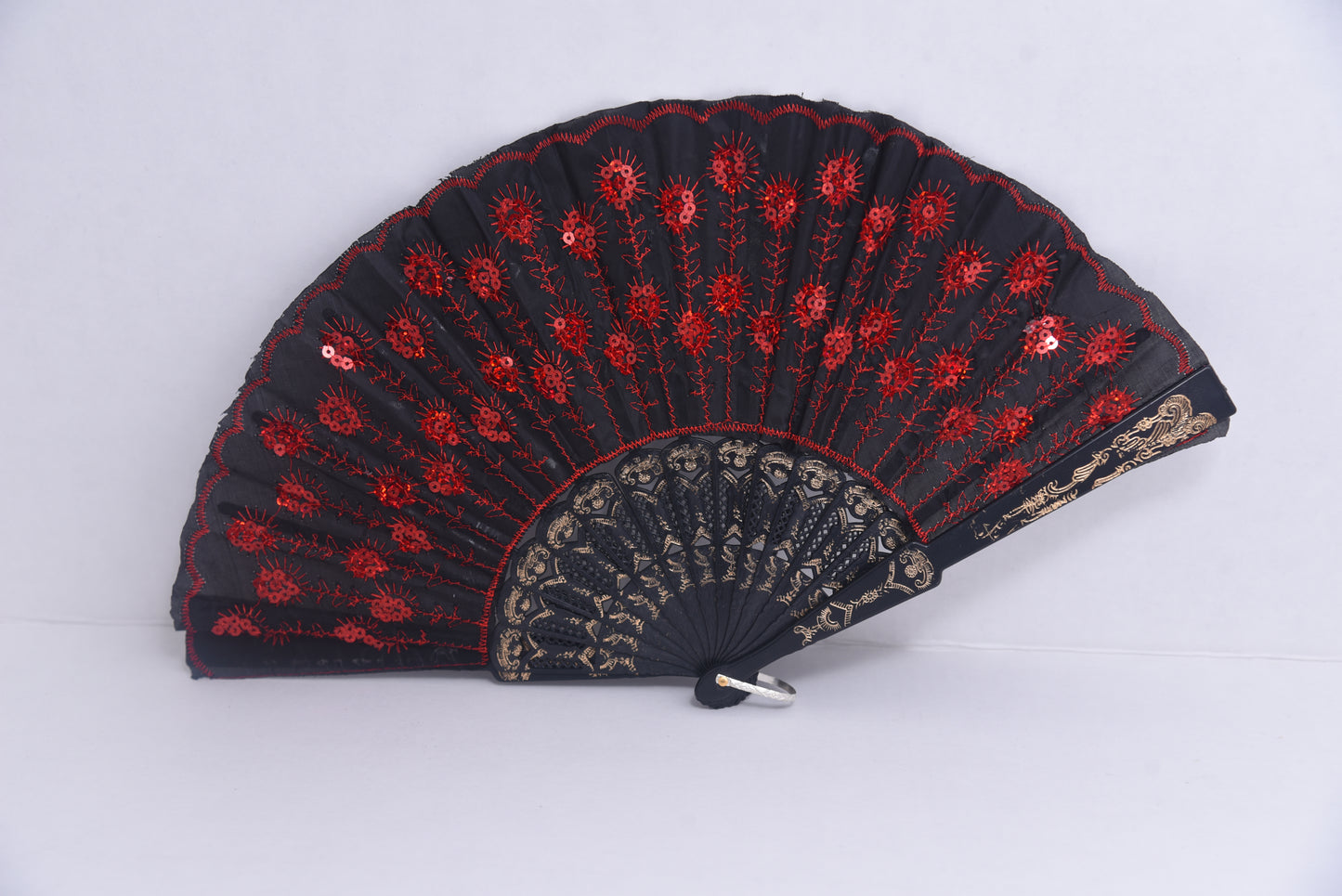 New Era Pharmacy: Black and Red Decorative Fan