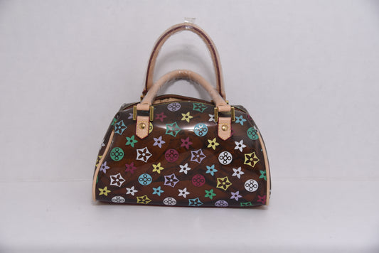 Medium Brown Multicolored Hand Bag