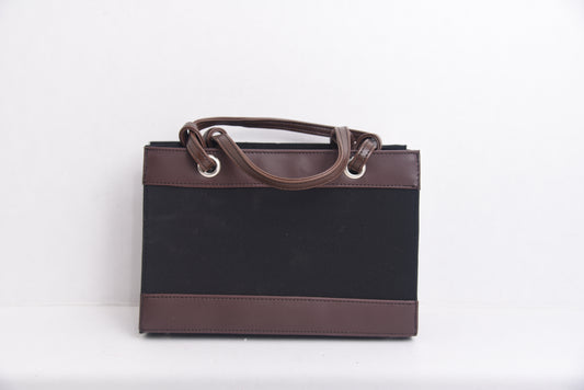 Medium Brown and Black Hand Bag