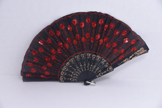 New Era Pharmacy: Black and Red Decorative Fan
